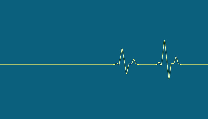 illustrazione della frequenza cardiaca, arte digitale, minimalismo, sfondo semplice, battito cardiaco, sfondo blu, medicina, linee astratte, semplici, pulsazioni, Sfondo HD