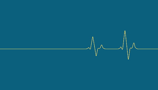 heart rate illustration, digital art, minimalism, simple background, heartbeat, blue background, medicine, simple, abstract, lines, pulse, HD wallpaper HD wallpaper