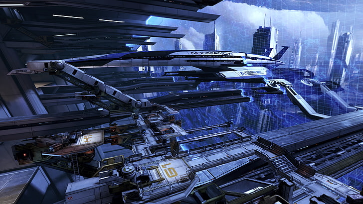 Mass Effect, Citadel (Mass Effect), Normandia SR-2, ficção científica, Mass Effect 3, HD papel de parede