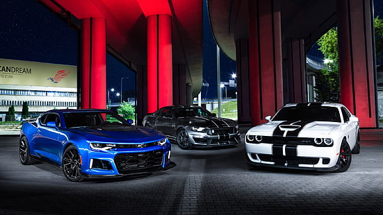 Camaro, Mustang (Auto), retador, auto, vehículo, Fondo de pantalla HD HD wallpaper