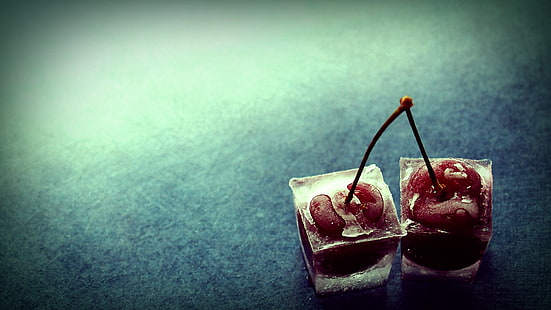 เชอร์รี่ก้อนน้ำแข็งผลไม้เชอร์รี่ (อาหาร), วอลล์เปเปอร์ HD HD wallpaper