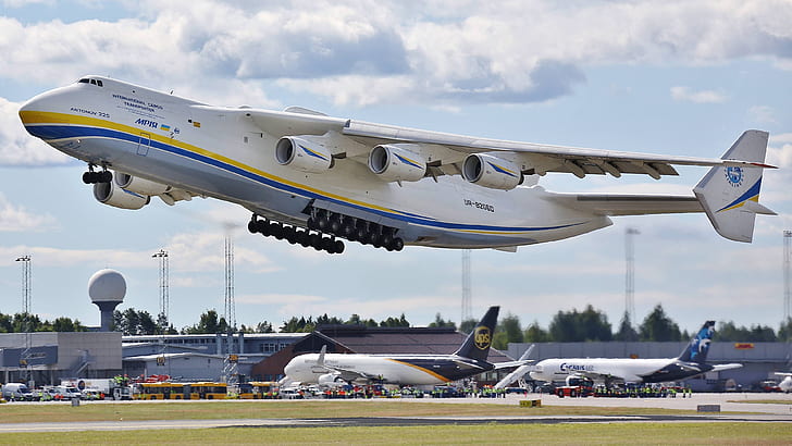 Antonov An-225 Mriya, pesawat, bandara, transportasi, kargo, Wallpaper HD