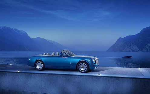 2014 Rolls Royce Phantom Drophead Coupe Waterspeed ..., blå coupe, coupe, rullar, Royce, Phantom, 2014, samling, drophead, waterspeed, bilar, Rolls Royce, HD tapet HD wallpaper