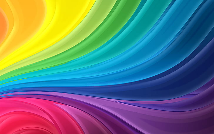 Curl Rainbow, abstract, rainbow, HD wallpaper