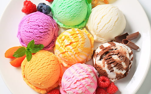 Ice cream, dessert, sweet food, colorful, Ice, Cream, Dessert, Sweet, Food, Colorful, HD wallpaper HD wallpaper