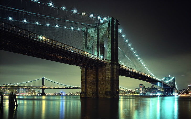 şehir, Brooklyn Köprüsü, New York City, köprü, HD masaüstü duvar kağıdı