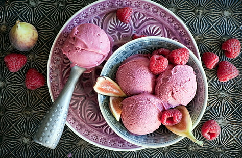 мороженое, еда, фрукты, HD обои HD wallpaper