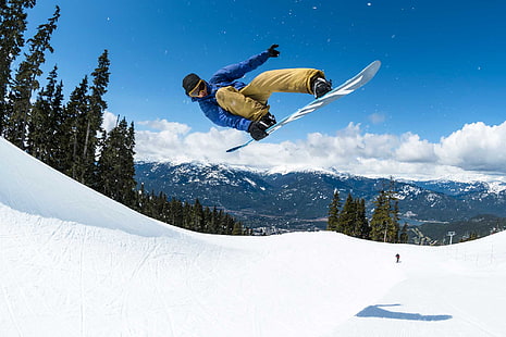 スキー、雪、スノーボード、スノーボード、スポーツ、冬、 HDデスクトップの壁紙 HD wallpaper