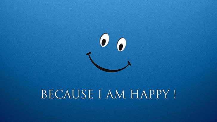 幸せ、笑顔、笑顔、青、 HDデスクトップの壁紙