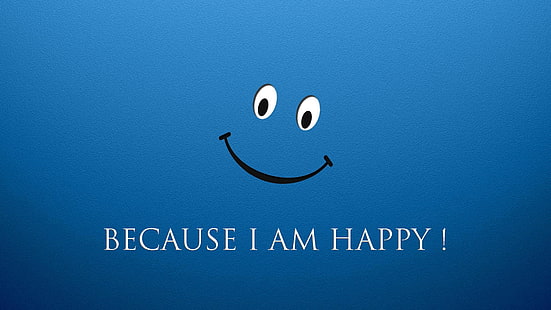 felice, faccina, sorriso, blu, Sfondo HD HD wallpaper