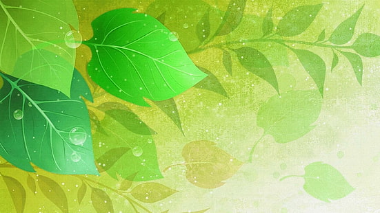 봄 V, 봄, 조명, 파이어 폭스 페르소나, 추상, 거품, 잎, 녹색, 3D 및 초록, HD 배경 화면 HD wallpaper