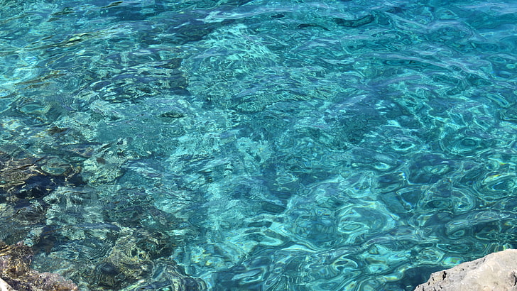 水、サンゴ礁、海、青い水、透き通った、フィルターは不要、 HDデスクトップの壁紙