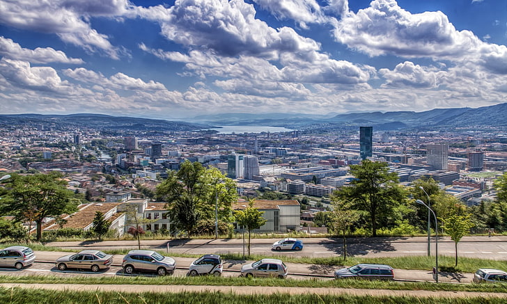 Cities, Zurich, Cloud, Switzerland, HD wallpaper
