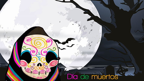 dia de los muertos, dia de muertos, skull, mexico, celebration, HD wallpaper HD wallpaper