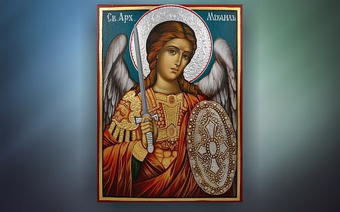 Arcangelo Michele, ali, Michele, angelo di Dio, arcangelo, spada, Sfondo HD HD wallpaper