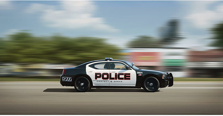 2010 dodge charger police car, car, HD wallpaper
