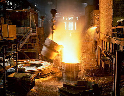 Fabrik, Gießerei, Technologie, geschmolzenes Metall, HD-Hintergrundbild HD wallpaper