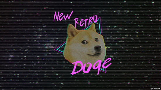 Künstlerisch, Retro Wave, Hund, Doge, Meme, HD-Hintergrundbild HD wallpaper
