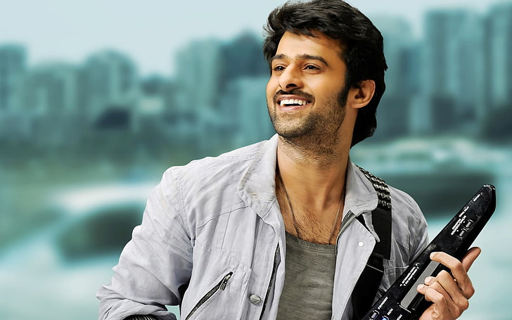 Prabhas In Mirchi Movie, men's gray button-up collared shirt, Bollywood Celebrities, Male Celebrities, bollywood, actor, HD wallpaper