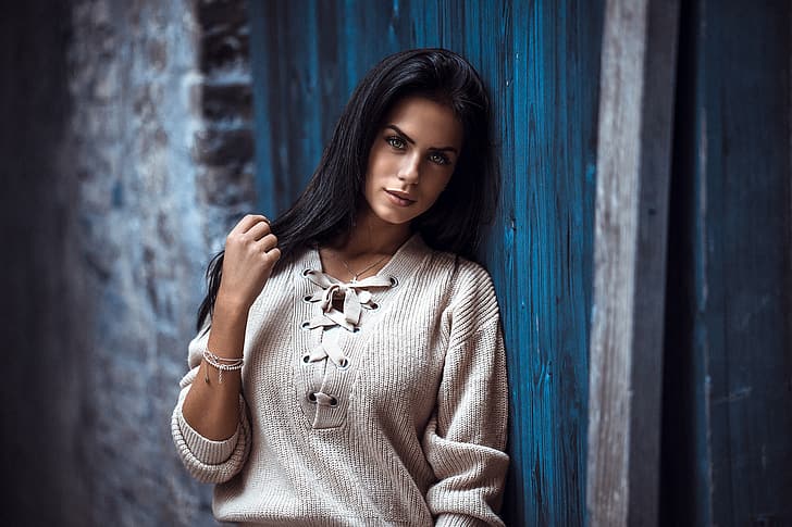 girl, model, brunette, Marlen Alvarez Valderrama, Anatoly Oskin, HD wallpaper