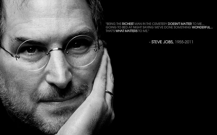 Steve Jobs, citation, inspiration, motivation, Steve Jobs, monochrome, Fond d'écran HD