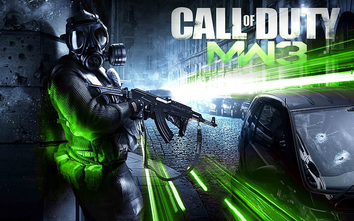Carta da parati Call of Duty MW3, call of duty modern warfare 3, soldato, auto, pistola, maschera, Sfondo HD