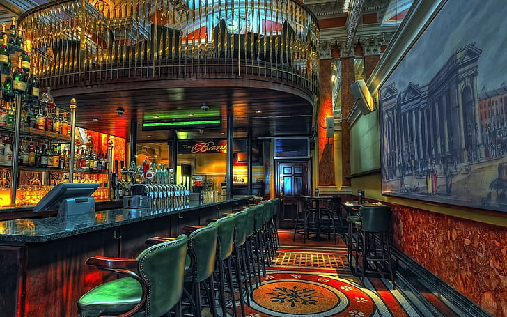 Hdr HD, empty bar painting, photography, hdr, HD wallpaper