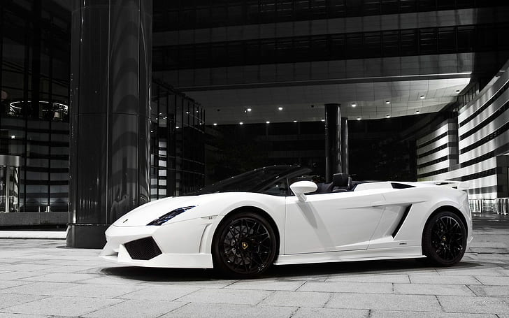 Lamborghini Gallardo GT600 White Side, bianco, side, lamborghini, gallardo, gt600, auto, Sfondo HD