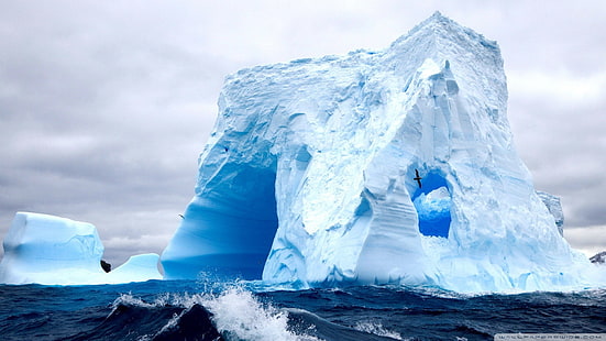лед, айсберг, природа, пейзаж, море, HD обои HD wallpaper