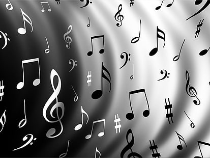 Music, Artistic, Musical, Musical Note, Pattern, Silver, HD wallpaper HD wallpaper