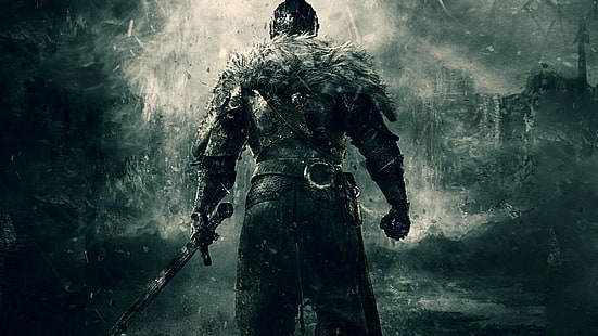 Dark Souls Sword Knight Medieval HD, ภาพประกอบอัศวิน, วิดีโอเกมส์, มืด, ดาบ, อัศวิน, ยุคกลาง, วิญญาณ, วอลล์เปเปอร์ HD HD wallpaper