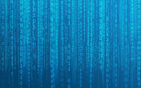binary, coding, blue matrix, Technology, HD wallpaper HD wallpaper