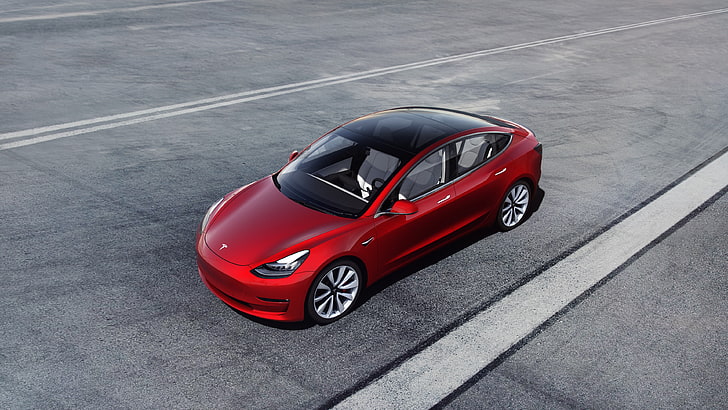 Изпълнение на Tesla Model 3, 2019 автомобили, електрически автомобили, 4K, HD тапет