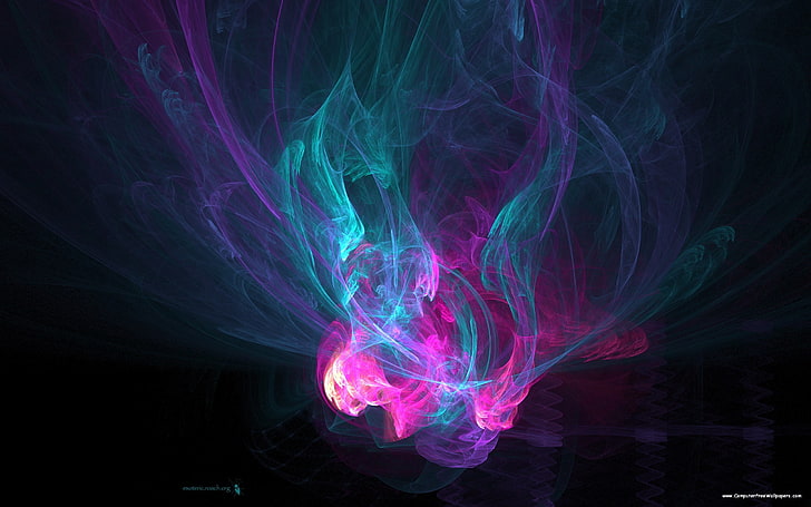 purple, pink, and teal abstract digital wallpaper, abstract, digital art, HD wallpaper