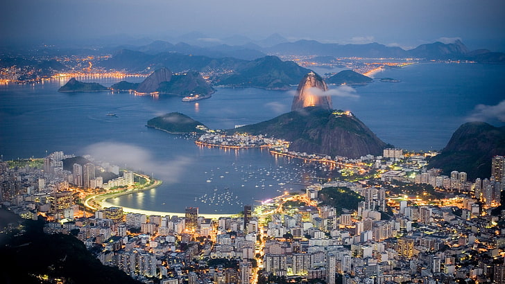 пейзаж, Бразилия, Рио-де-Жанейро, городской пейзаж, HD обои