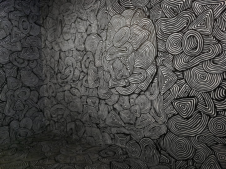 black, mind, pattern, psychedelic, Spiral, teaser, Texture, white, HD wallpaper