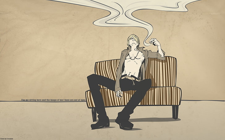 ilustracja mężczyzna w koszuli z długimi rękawami, anime, One Piece, Sanji, Tapety HD