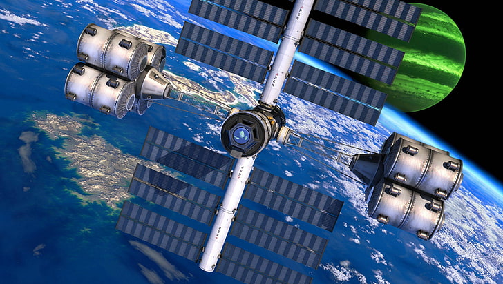 weißer und schwarzer Satellit, Kerbal Space Program, Raumstation, Jebediah Kerman, HD-Hintergrundbild