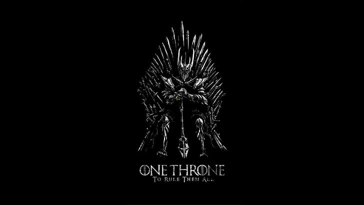 En sång av is och eld, crossover, Game of Thrones, Iron Throne, Sauron, The Lord of the Rings, HD tapet