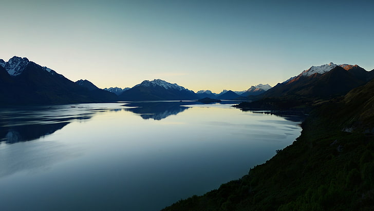 lake mountain background, HD wallpaper