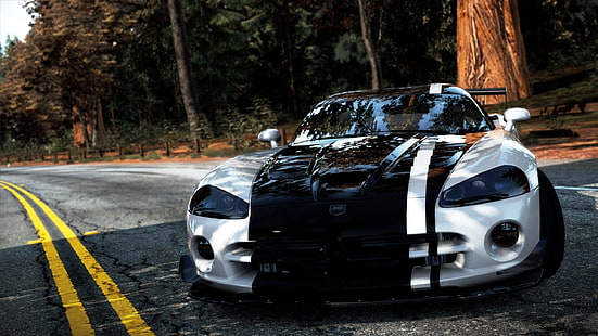 черный и серебристый купе Dodge Viper, автомобиль, Dodge, Dodge Viper, HD обои HD wallpaper