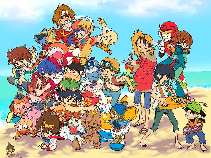 une pièce anime yu yu hakusho saint seiya rockman krillin Anime One Piece Art HD, Yu Yu Hakusho, One Piece (anime), Fond d'écran HD