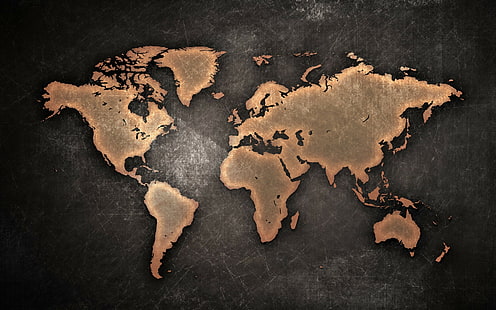Фон, континенти, карта на света, HD тапет HD wallpaper