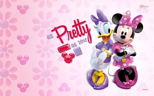 Daisy Duck And Minnie Mouse Free Cartoon Wallpaper Hd For Desktop 2560×1600, HD wallpaper HD wallpaper