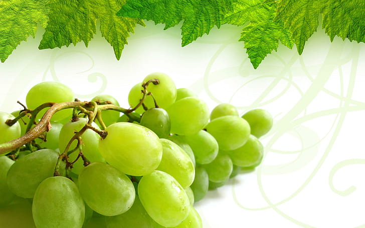 Tasty grapes, green grape fruit, photography, 2560x1600, grape, HD wallpaper