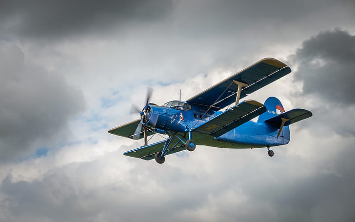 clouds, the plane, maize, legend, Antonov, biplane, An-2, HD wallpaper