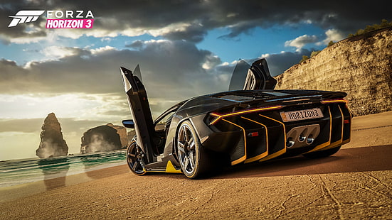 Forza Horizon 3, Lamborghini Centenario заден изглед, Forza, Horizon, Lamborghini, Centenario, заден, изглед, HD тапет HD wallpaper