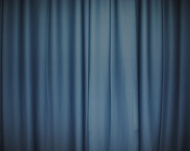 синя завеса, синьо, текстура, плат, щора, гънки, коприна, текстил, HD тапет HD wallpaper