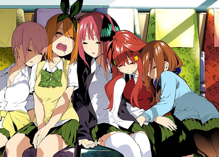 Anime, Die Quintessenziellen Quintuplets, Ichika Nakano, Itsuki Nakano, Miku Nakano, Nino Nakano, Yotsuba Nakano, HD-Hintergrundbild