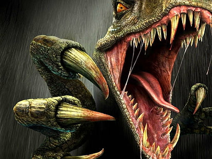turok динозаври velociraptors, HD тапет HD wallpaper